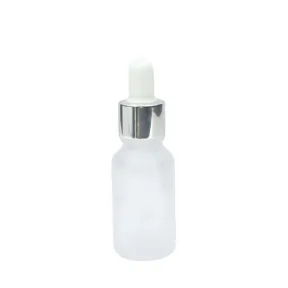 Frosted Glass Serum Bottle Silver