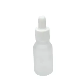 Frosted Glass Serum Bottle White